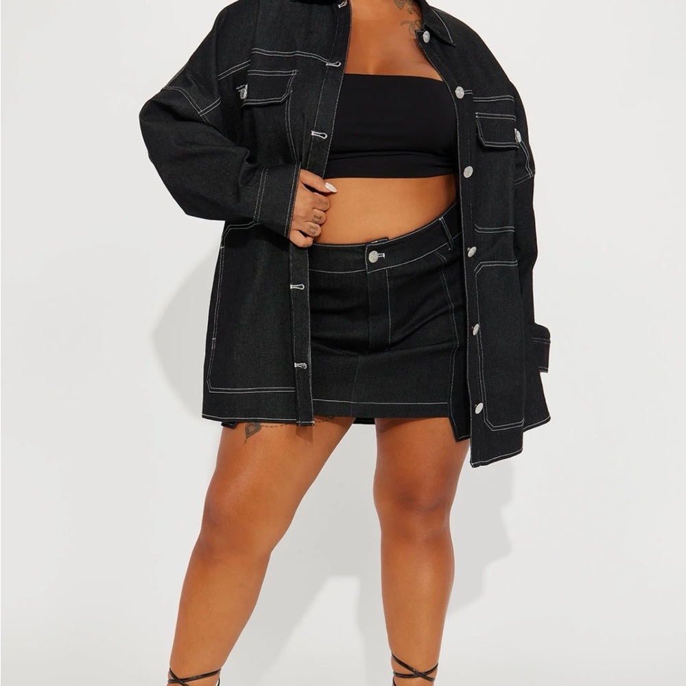Black Denim Skirt-NWT